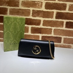 Replica Gucci Blondie continental chain wallet 725215 Black Fake