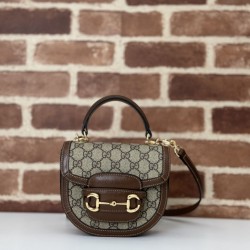 Replica Gucci Horsebit 1955 mini top handle bag 781387 Brown Fake