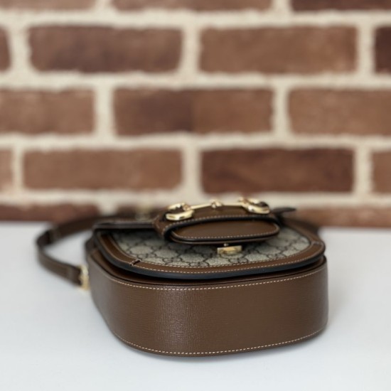Replica Gucci Horsebit 1955 mini top handle bag 781387 Brown Fake