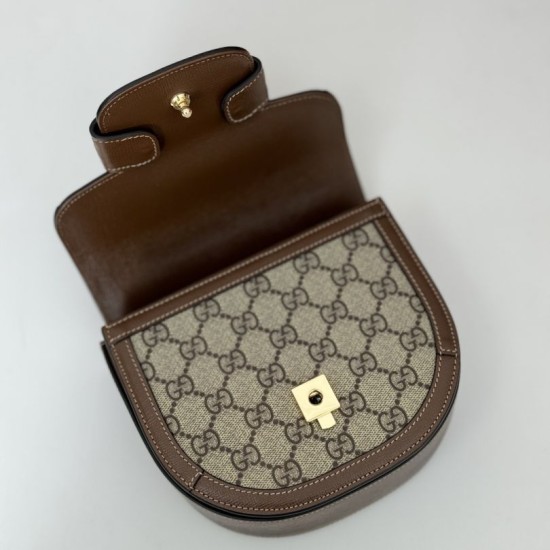 Replica Gucci Horsebit 1955 mini top handle bag 781387 Brown Fake