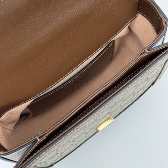 Replica Gucci Horsebit 1955 mini top handle bag 781387 Brown Fake