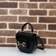 Replica Gucci Horsebit 1955 mini top handle bag 781387 Black Fake