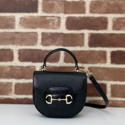 Replica Gucci Horsebit 1955 mini top handle bag 781387 Black Fake