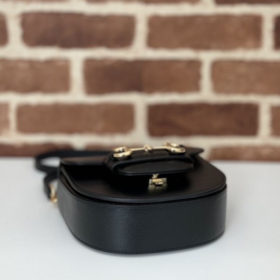 Replica Gucci Horsebit 1955 mini top handle bag 781387 Black Fake