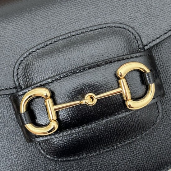 Replica Gucci Horsebit 1955 mini top handle bag 781387 Black Fake