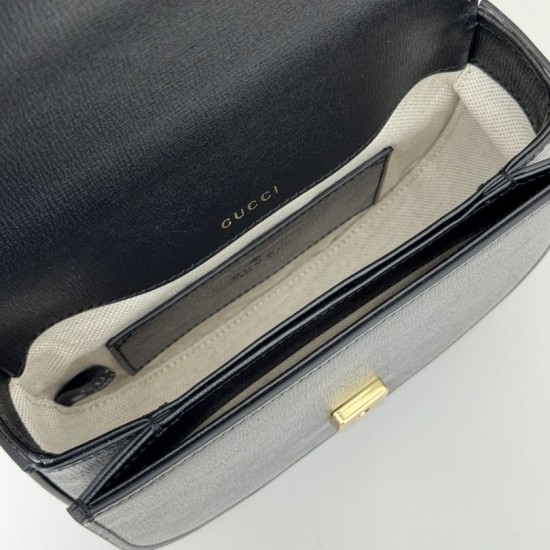 Replica Gucci Horsebit 1955 mini top handle bag 781387 Black Fake