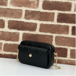 Replica Gucci GG super mini shoulder bag 781554 Black Fake