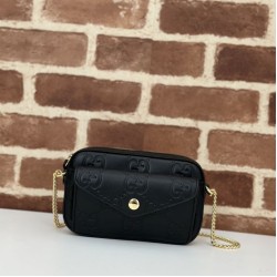 Replica Gucci GG super mini shoulder bag 781554 Black Fake