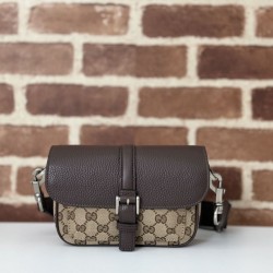 Replica Gucci Bi-colour GG super mini bag 795213 Brown Fake