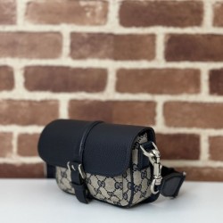 Replica Gucci Bi-colour GG super mini bag 795213 Black Fake