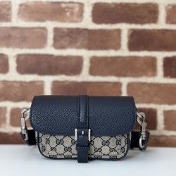 Replica Gucci Bi-colour GG super mini bag 795213 Black Fake