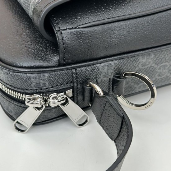 Replica Gucci Small GG Men Crossbody bag with tag 795464 Black Fake