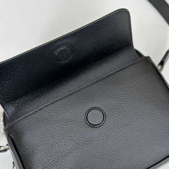 Replica Gucci Small GG Men Crossbody bag with tag 795464 Black Fake