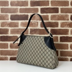 Replica Gucci GG Emblem 815217 Medium Shoulder Bag Black Fake