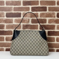 Replica Gucci GG Emblem 815217 Medium Shoulder Bag Black Fake