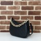 Replica Gucci 815409 GG Emblem small half moon shoulder bag Black Fake
