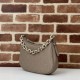 Replica Gucci 815409 GG Emblem small half moon shoulder bag  Taupe Fake