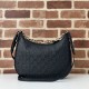 Replica Gucci 820453 GG Emblem medium shoulder bag black Fake