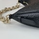 Replica Gucci 820453 GG Emblem medium shoulder bag black Fake