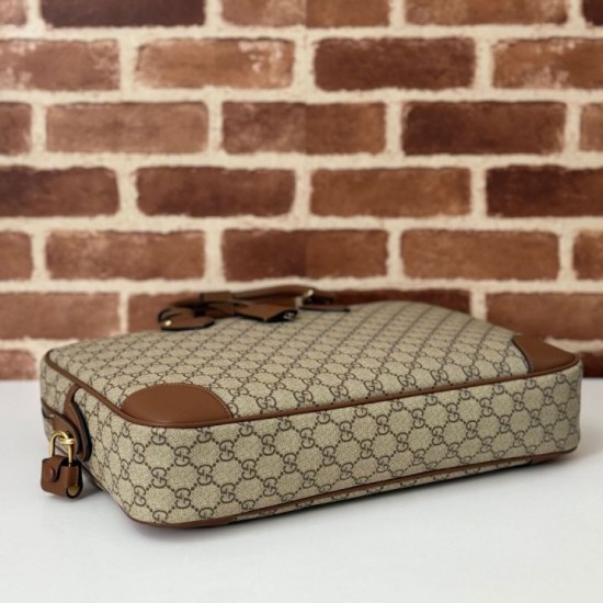 Replica Gucci 821149 GG Emblem medium briefcase Bag Brown Replica Gucci 821149 GG Emblem medium briefcase Bag Brown Fake
