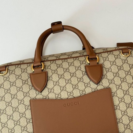 Replica Gucci 821149 GG Emblem medium briefcase Bag Brown Replica Gucci 821149 GG Emblem medium briefcase Bag Brown Fake