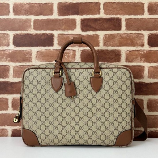 Replica Gucci 821149 GG Emblem medium briefcase Bag Brown Replica Gucci 821149 GG Emblem medium briefcase Bag Brown Fake