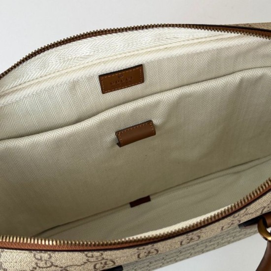 Replica Gucci 821149 GG Emblem medium briefcase Bag Brown Replica Gucci 821149 GG Emblem medium briefcase Bag Brown Fake