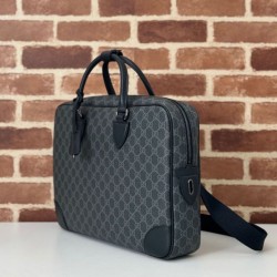 Replica Gucci 821149 GG Emblem medium briefcase Bag Black Fake