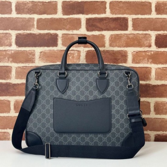 Replica Gucci 821149 GG Emblem medium briefcase Bag Black Replica Gucci 821149 GG Emblem medium briefcase Bag Black Fake