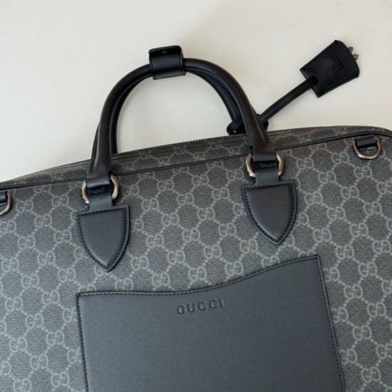 Replica Gucci 821149 GG Emblem medium briefcase Bag Black Replica Gucci 821149 GG Emblem medium briefcase Bag Black Fake