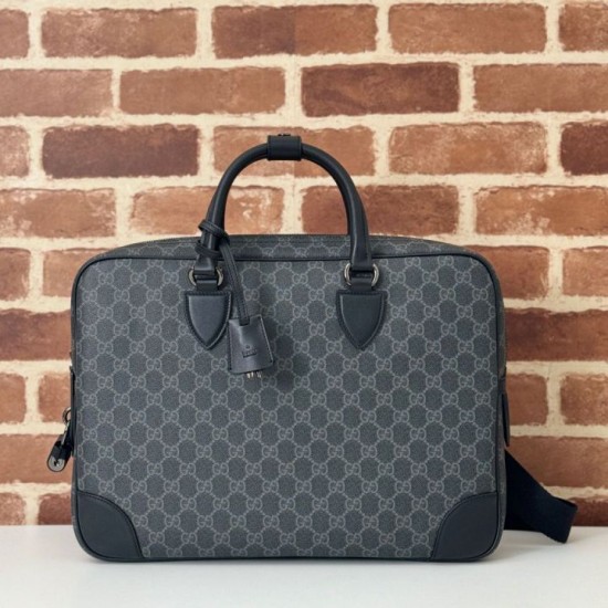 Replica Gucci 821149 GG Emblem medium briefcase Bag Black Replica Gucci 821149 GG Emblem medium briefcase Bag Black Fake