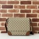 Replica Gucci 821154 GG Emblem medium Men crossbody bag Brown Fake