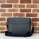 Replica Gucci 821154 GG Emblem medium Men crossbody bag Black Fake