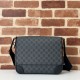 Replica Gucci 821154 GG Emblem medium Men crossbody bag Black Fake