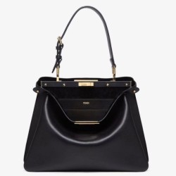 Replica Fendi Peekaboo Soft Medium Bag Black Fake