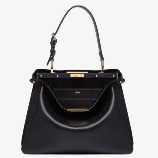 Replica Fendi Peekaboo Soft Medium Bag Black Replica Fendi Peekaboo Soft Medium Bag Black Fake