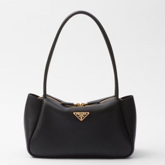 Replica Prada Shoulder Bag with Triangle Logo Black Fake Replica Prada Shoulder Bag with Triangle Logo Black Fake
