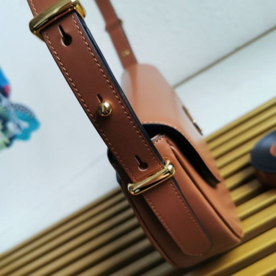 Replica Prada Arque Shoulder Bag with Flap Brown Fake Replica Prada Arque Shoulder Bag with Flap Brown Fake