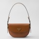 Replica Prada Arque Shoulder Bag with Flap Brown Fake Replica Prada Arque Shoulder Bag with Flap Brown Fake