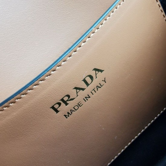 Replica Prada Arque Shoulder Bag with Flap Brown Fake Replica Prada Arque Shoulder Bag with Flap Brown Fake