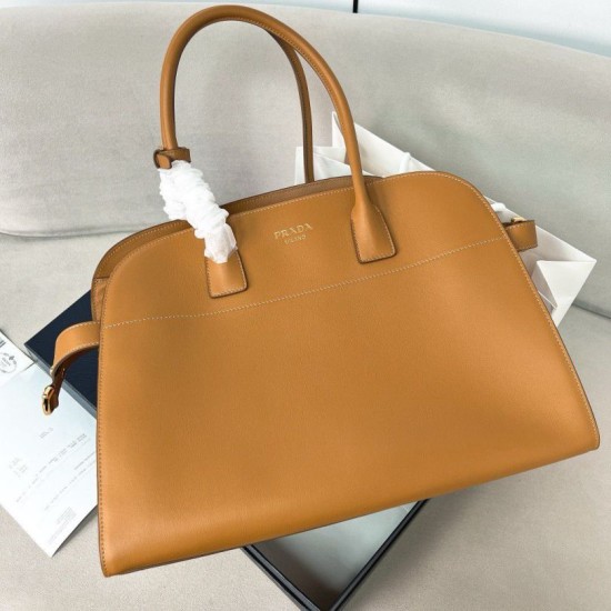 Replica Prada Large Tote Bag with Buckles Brown Fake Replica Prada Large Tote Bag with Buckles Brown Fake