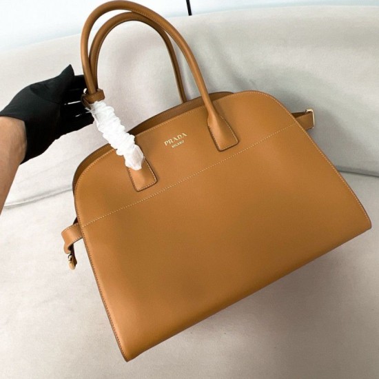 Replica Prada Large Tote Bag with Buckles Brown Fake Replica Prada Large Tote Bag with Buckles Brown Fake
