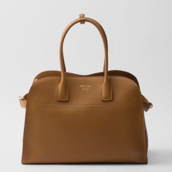 Replica Prada Large Tote Bag with Buckles Brown Fake Replica Prada Large Tote Bag with Buckles Brown Fake