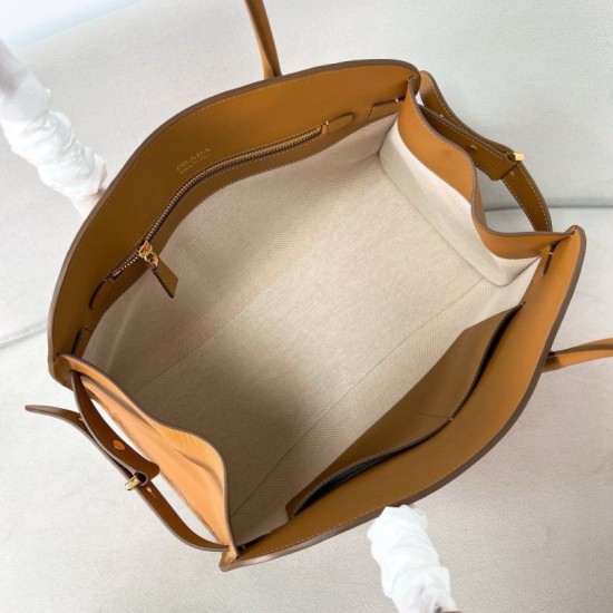 Replica Prada Large Tote Bag with Buckles Brown Fake Replica Prada Large Tote Bag with Buckles Brown Fake