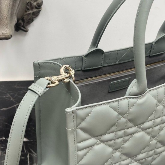 Replica Dior Medium Book Tote Bag with Strap Macrocannage Grey Fake
