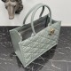 Replica Dior Medium Book Tote Bag with Strap Macrocannage Grey Fake