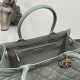 Replica Dior Medium Book Tote Bag with Strap Macrocannage Grey Fake
