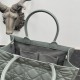 Replica Dior Medium Book Tote Bag with Strap Macrocannage Grey Fake