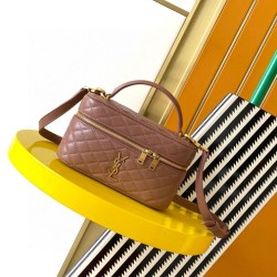 Replica YSL Saint Laurent Gaby Mini Vanity Bag in Barely Pink Fake