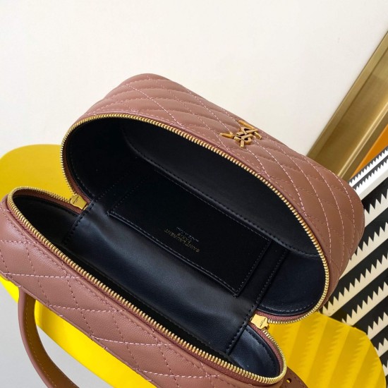 Replica YSL Saint Laurent Gaby Mini Vanity Bag in Barely Pink Fake Replica YSL Saint Laurent Gaby Mini Vanity Bag in Barely Pink Fake